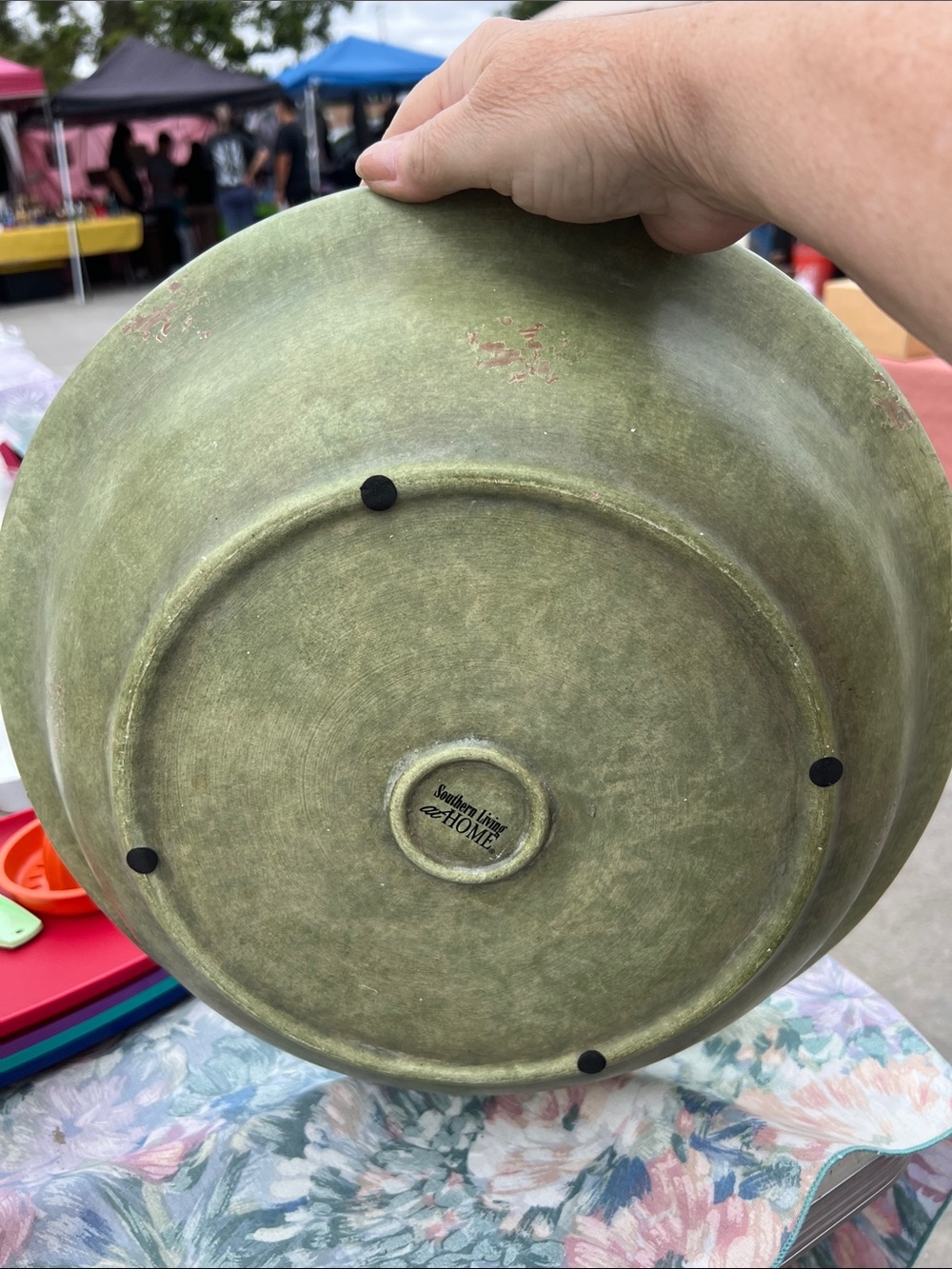 Southern Living at Home Santorini decorative bowl heavily distressed finish - Picture 2 of 3